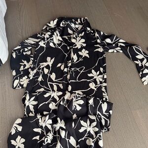 Zara Black and White Floral Dress